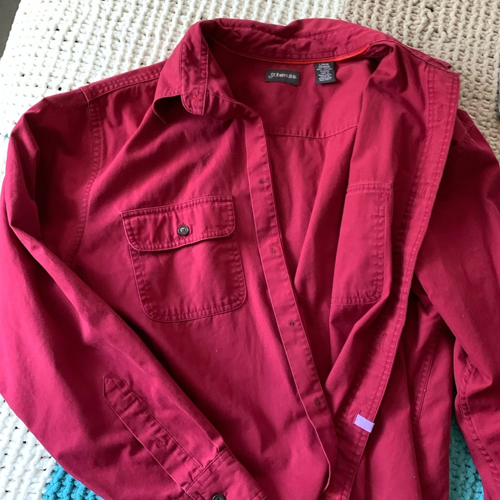 Large red vintage button up